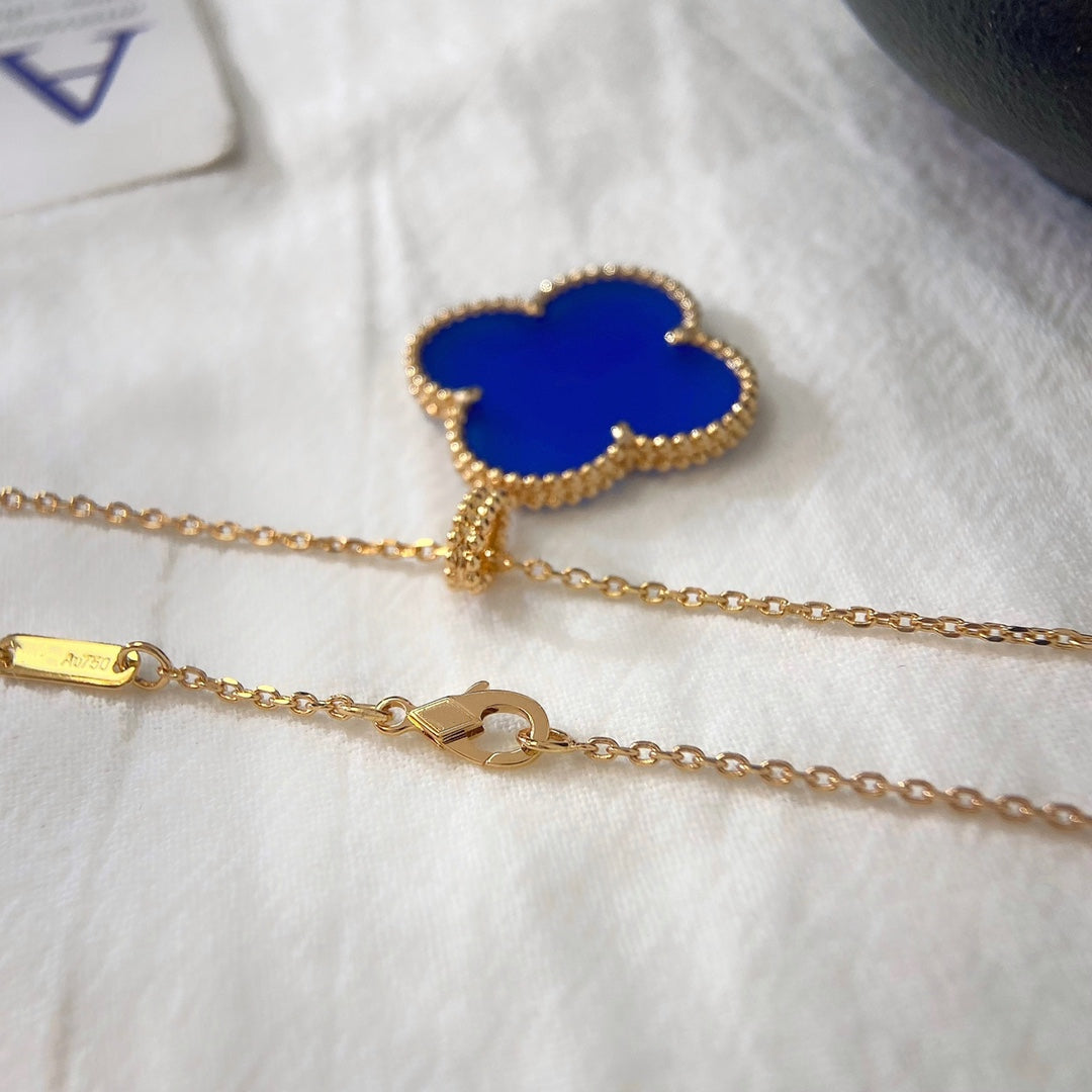 [Psychic Jewelrys]CLOVER 25MM NECKLACE TURQUOISE ROSE GOLD