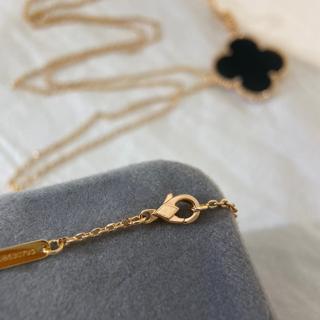 [Psychic Jewelrys]CLOVER 25MM NECKLACE GOLD ONYX