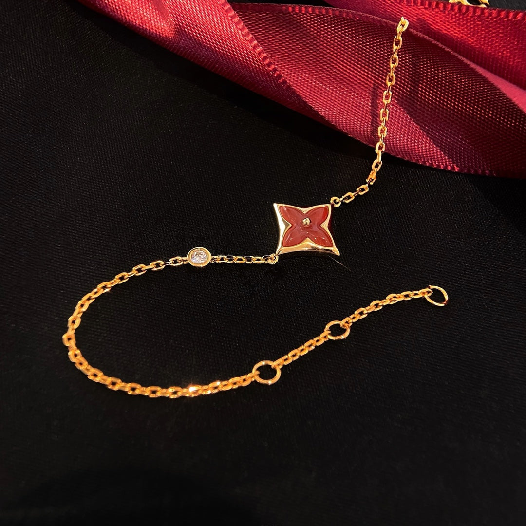 [Psychic Jewelrys]COLOR STAR CARNELIAN PINK GOLD DIAMOND BRACELET