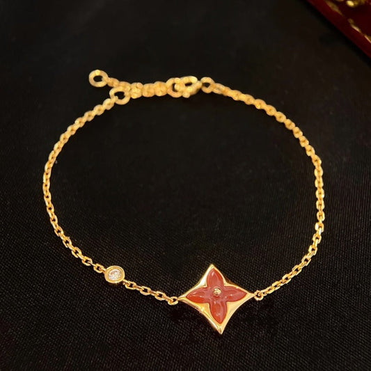 [Psychic Jewelrys]COLOR STAR CARNELIAN PINK GOLD DIAMOND BRACELET