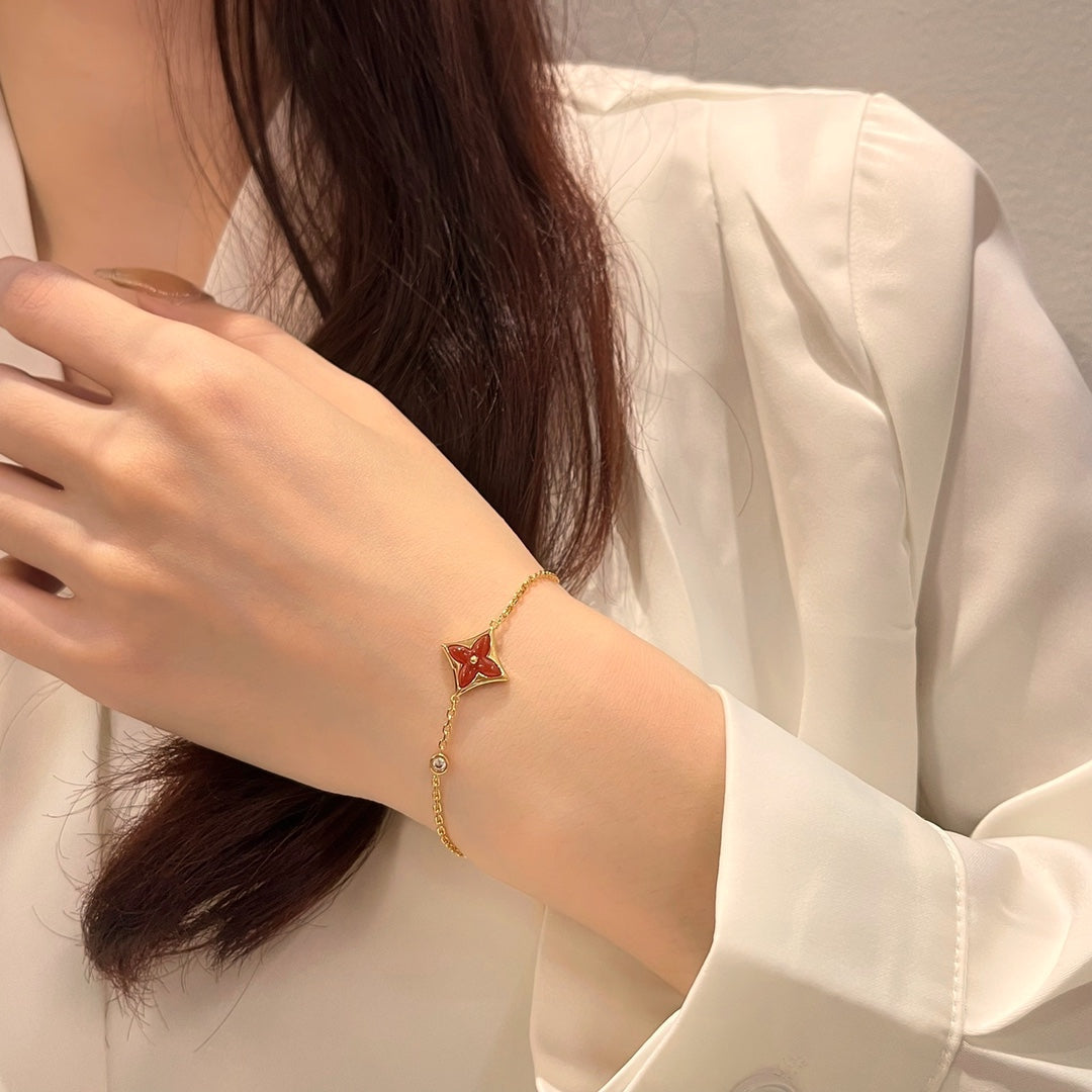 [Psychic Jewelrys]COLOR STAR CARNELIAN PINK GOLD DIAMOND BRACELET