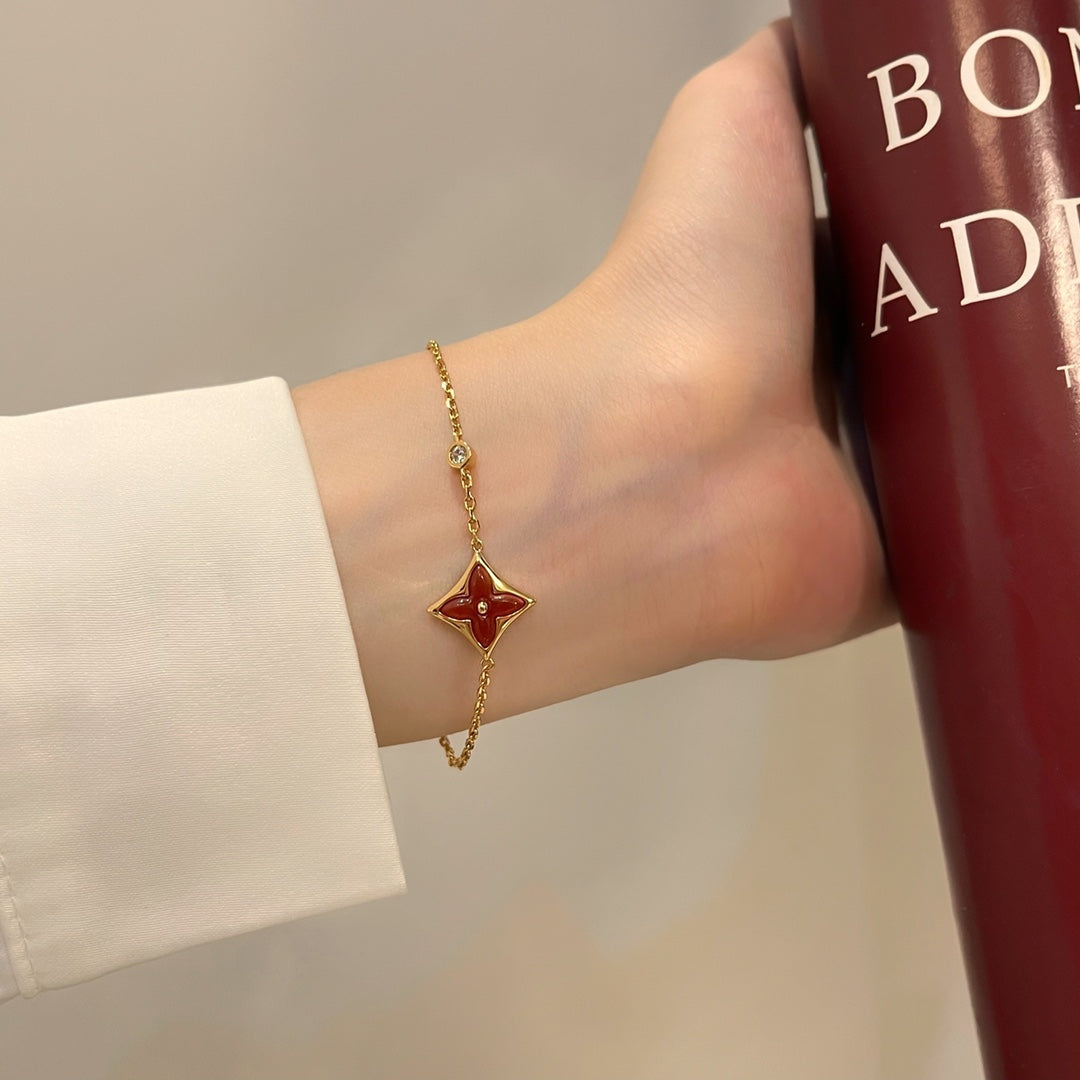 [Psychic Jewelrys]COLOR STAR CARNELIAN PINK GOLD DIAMOND BRACELET