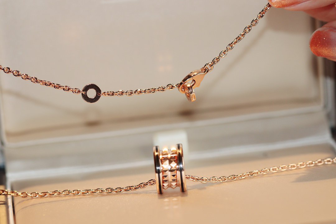 [Psychic Jewelrys]ZERO 1 ROCK PEDANT PINK GOLD BLACK NECKLACE