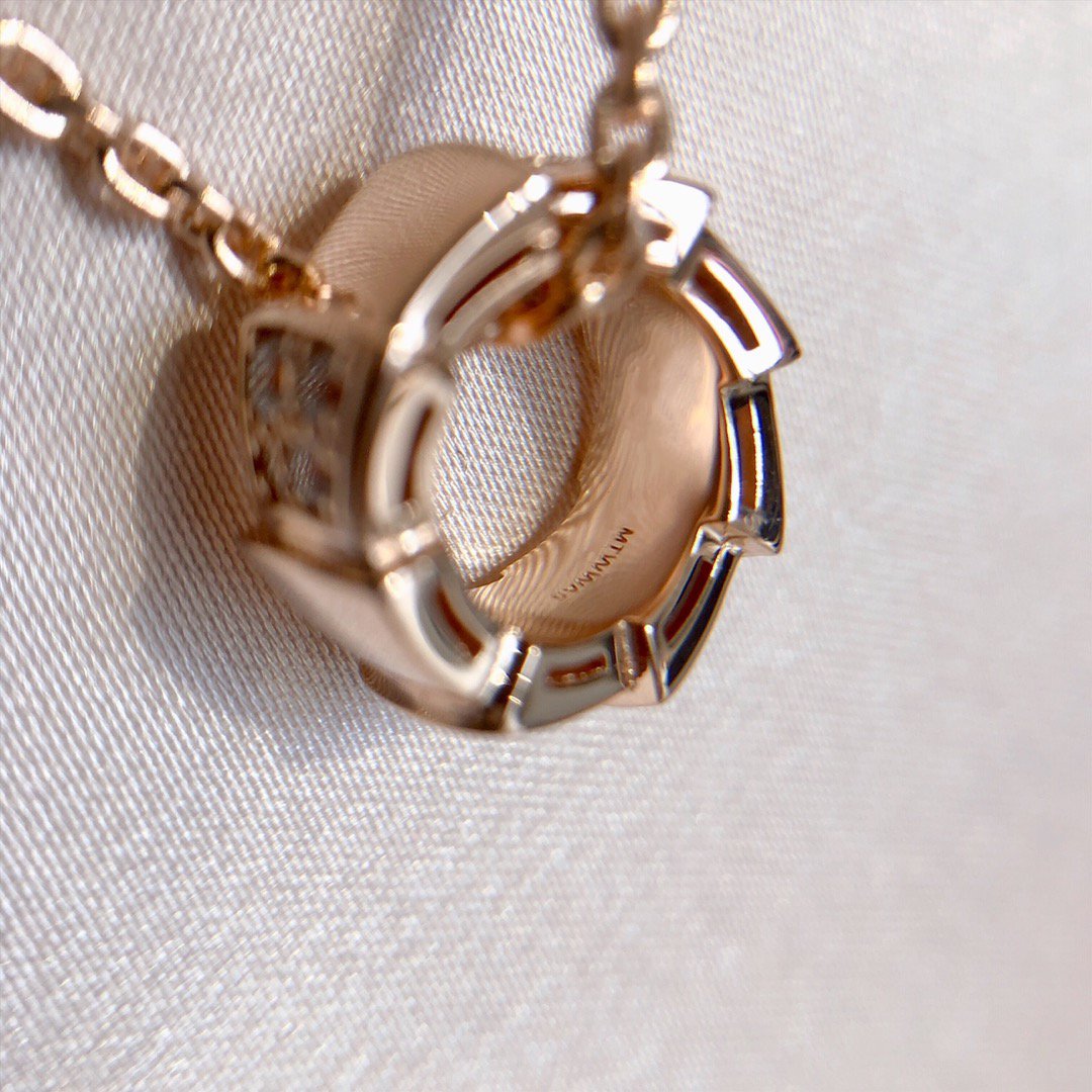 [Psychic Jewelrys]SERPENTI PEDANT DIAMOND PINK GOLD NECKLACE