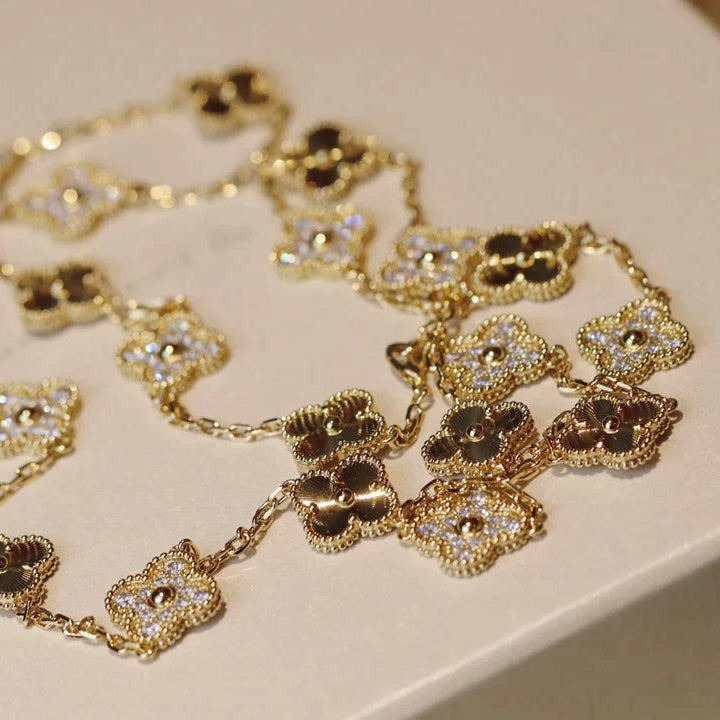 [Psychic Jewelrys]CLOVER 20 MOTIFS LASER DIAMOND NECKLACE