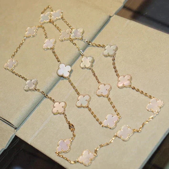 [Psychic Jewelrys]CLOVER 20 MOTIFS WHITE MOP NECKLACE