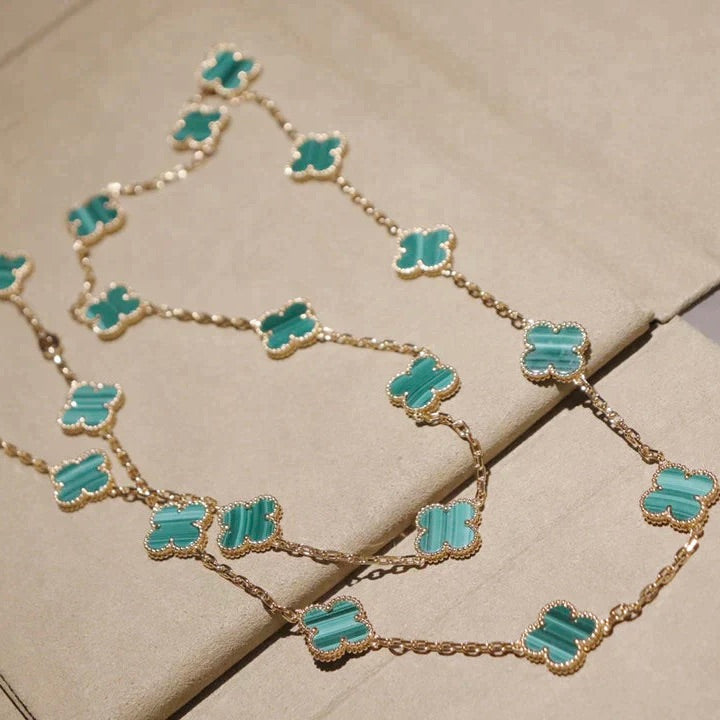 [Psychic Jewelrys]CLOVER 20 MOTIFS MALACHITE GOLD