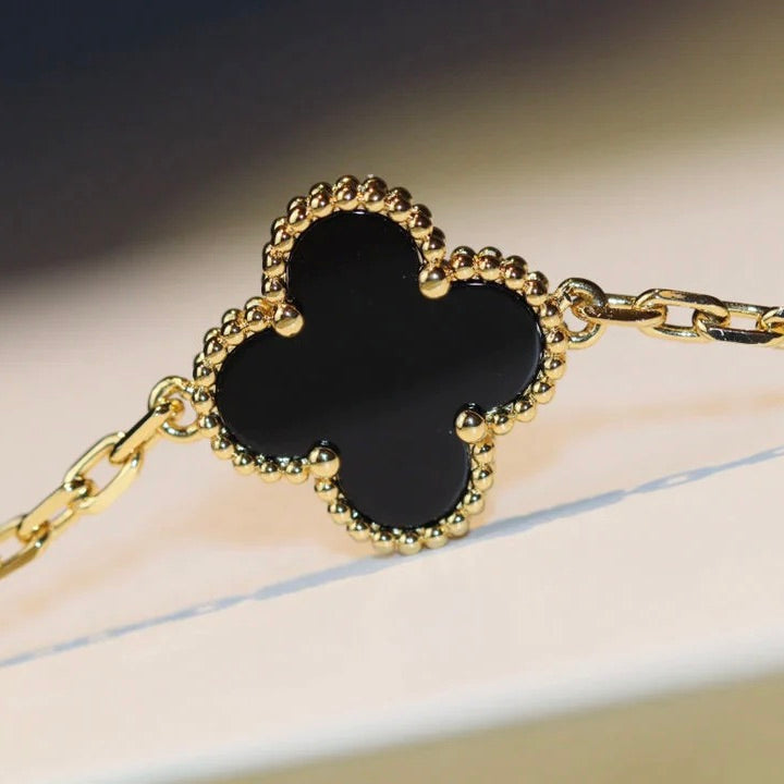 [Psychic Jewelrys]CLOVER 20 MOTIFS ONYX NECKLACE