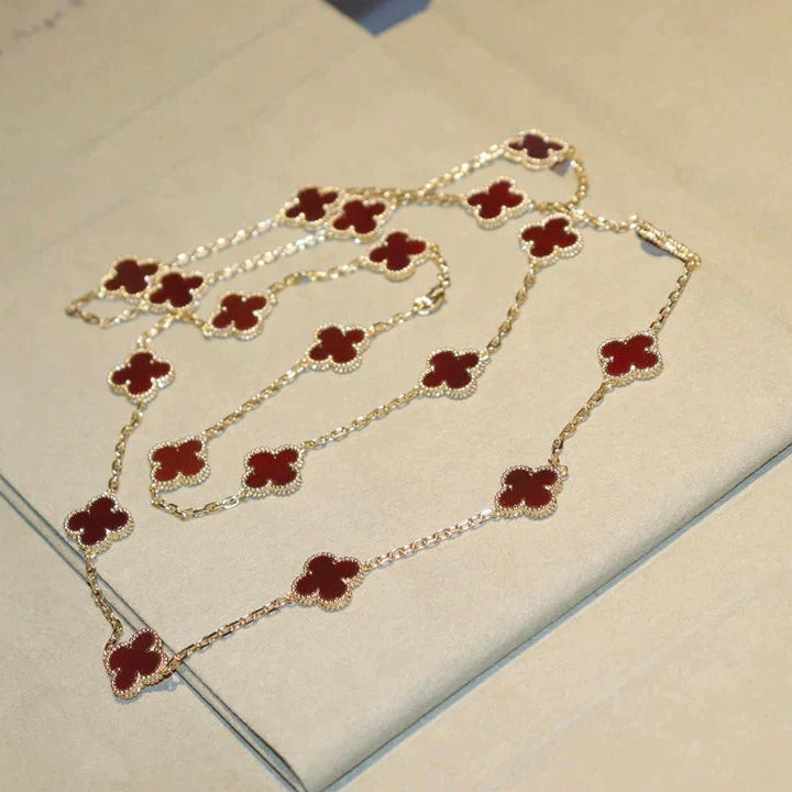 [Psychic Jewelrys]CLOVER 20 MOTIFS CARNELIAN NECKLACE