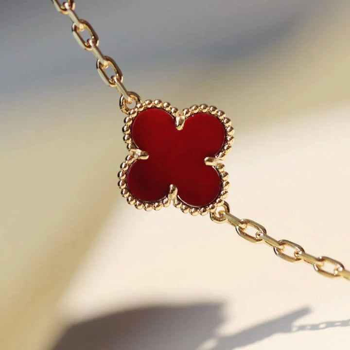 [Psychic Jewelrys]CLOVER 20 MOTIFS CARNELIAN NECKLACE