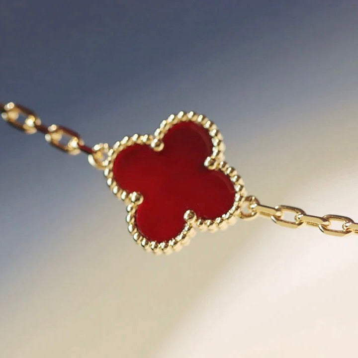 [Psychic Jewelrys]CLOVER 20 MOTIFS CARNELIAN NECKLACE