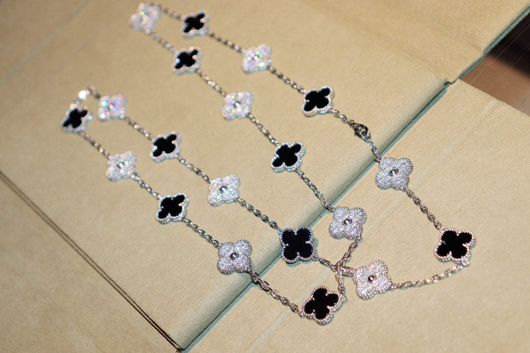 [Psychic Jewelrys]CLOVER 20 MOTIFS ONYX DIAMOND SILVER