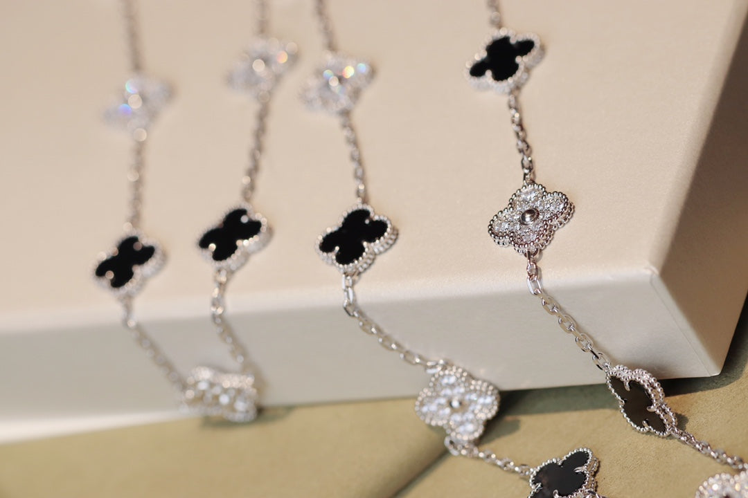 [Psychic Jewelrys]CLOVER 20 MOTIFS ONYX DIAMOND SILVER