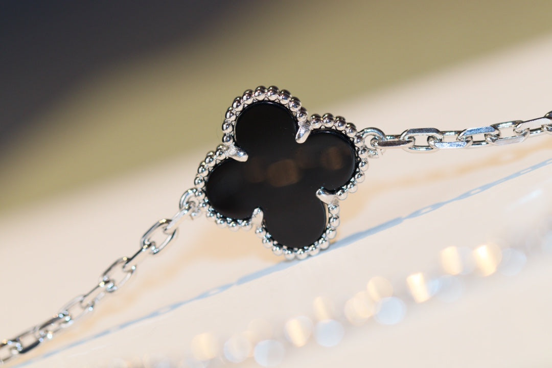 [Psychic Jewelrys]CLOVER 20 MOTIFS ONYX DIAMOND SILVER