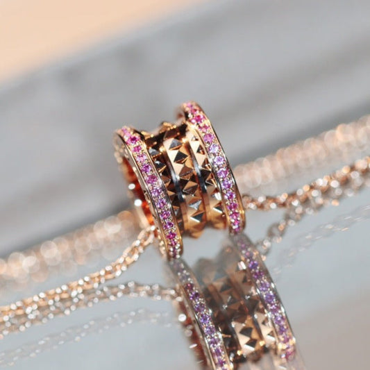[Psychic Jewelrys]ZERO 1 ROCK PINK GOLD PINK DIAMOND NECKLACE