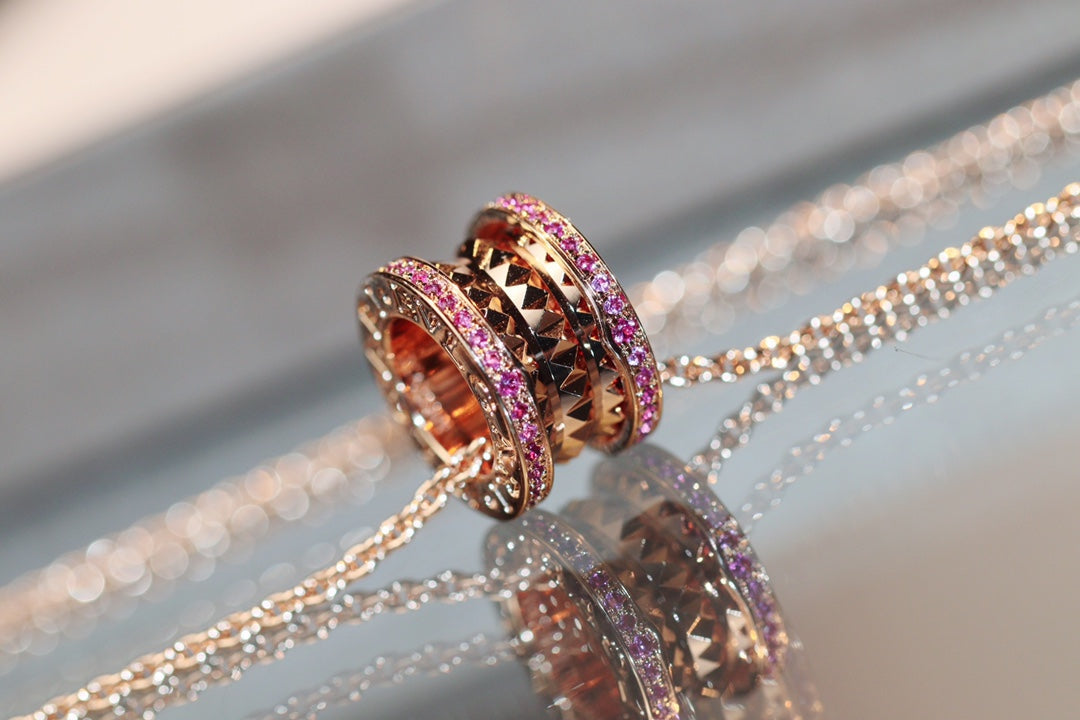 [Psychic Jewelrys]ZERO 1 ROCK PINK GOLD PINK DIAMOND NECKLACE