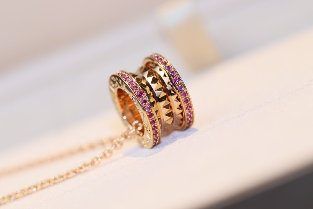 [Psychic Jewelrys]ZERO 1 ROCK PINK GOLD PINK DIAMOND NECKLACE