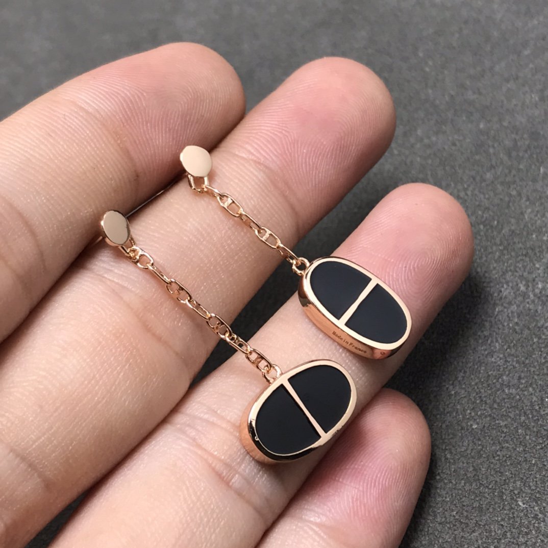[Psychic Jewelrys]CHAINE VERSO BLACK CERAMIC SILVER EARRINGS