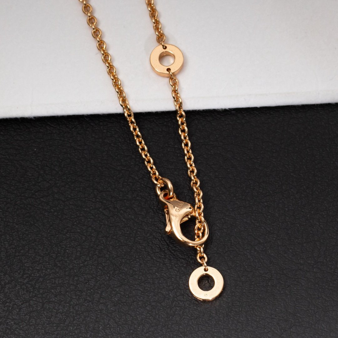 [Psychic Jewelrys]ZERO 1 WHITE CERAMIC PINK GOLD DIAMOND NECKLACE