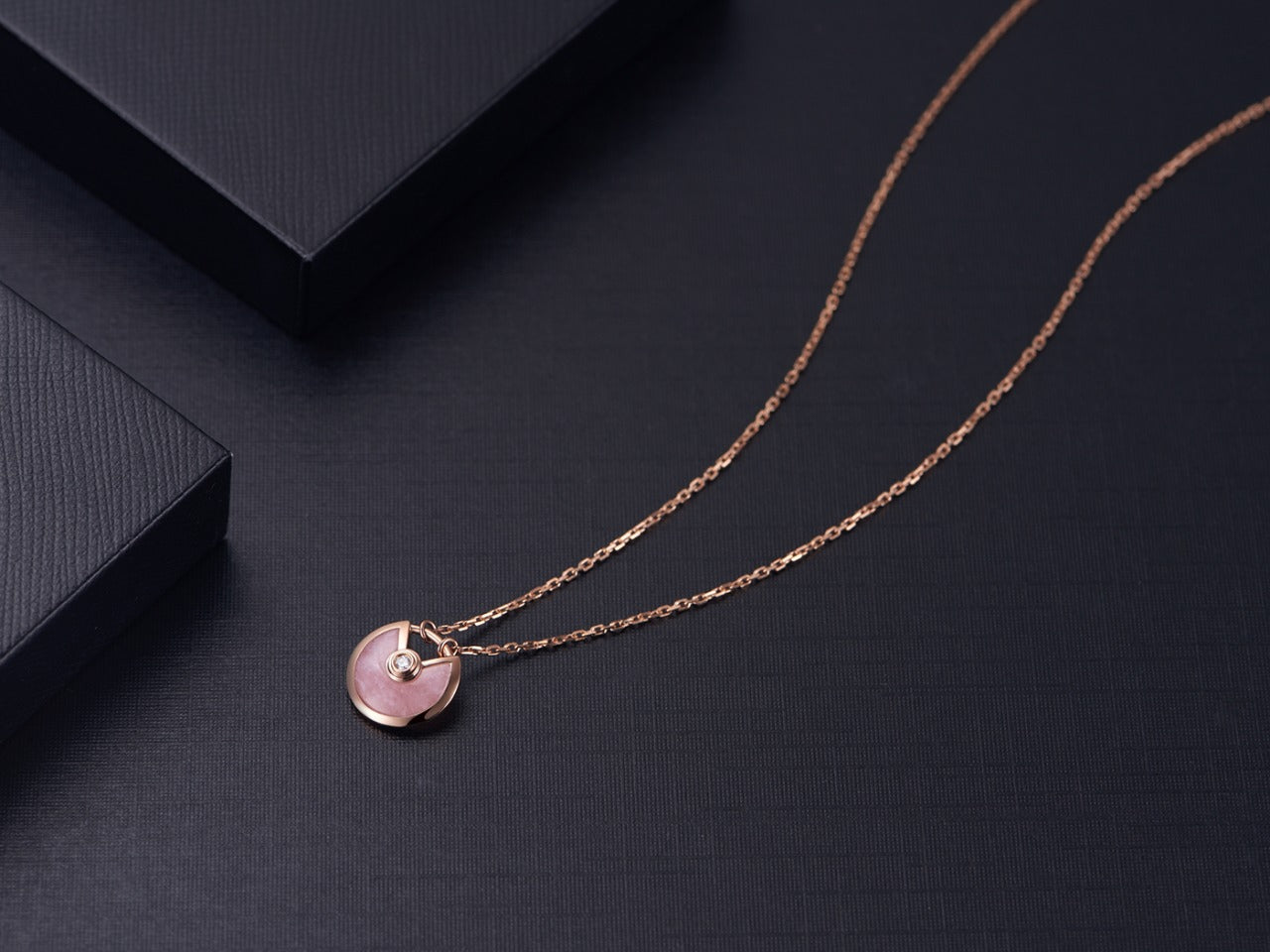[Psychic Jewelrys]AMULETTE ROSE GOLD PINK MOP NECKLACE