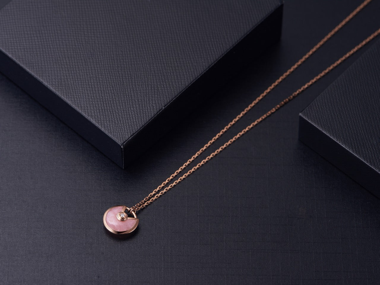 [Psychic Jewelrys]AMULETTE ROSE GOLD PINK MOP NECKLACE