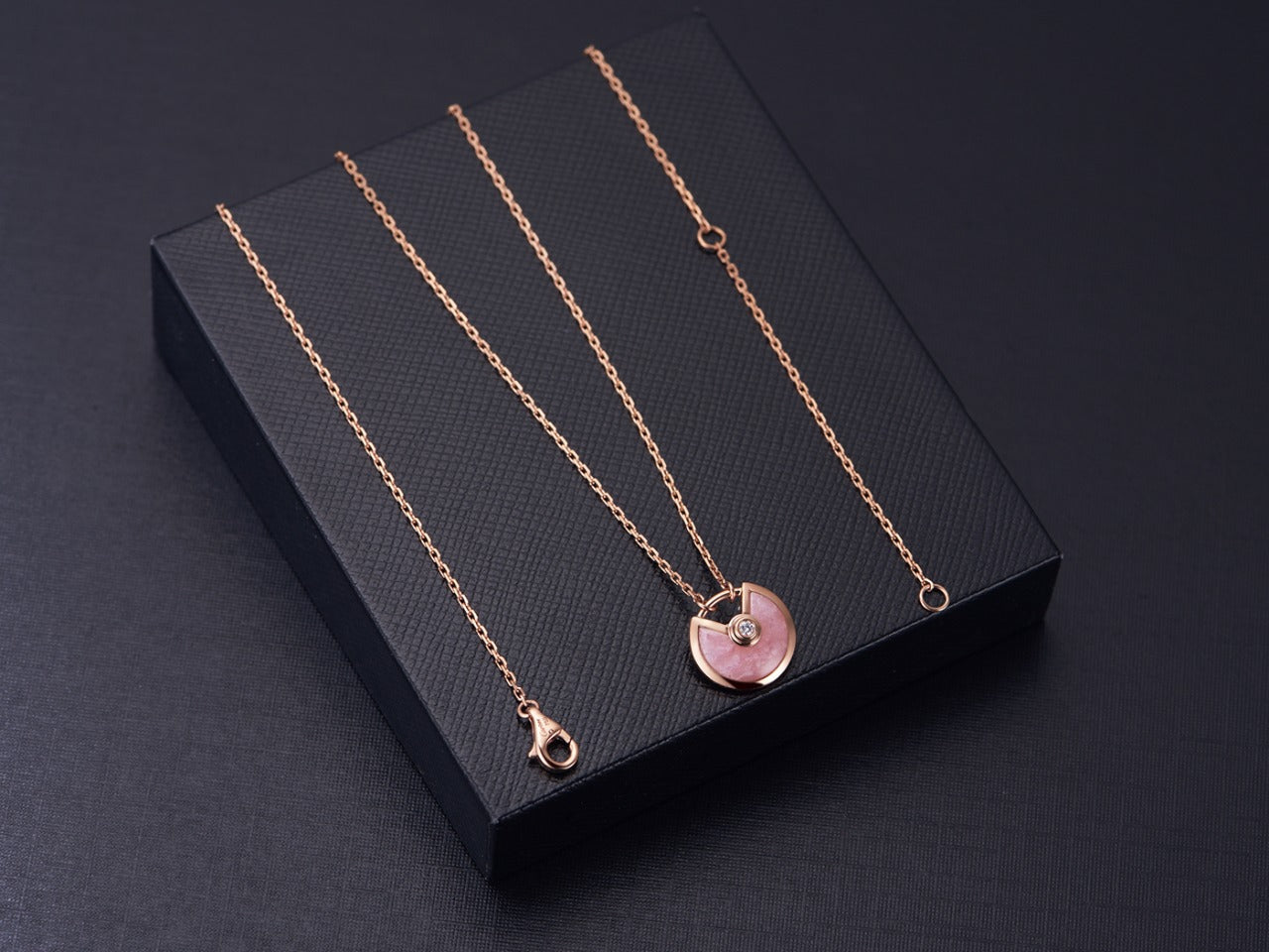 [Psychic Jewelrys]AMULETTE ROSE GOLD PINK MOP NECKLACE
