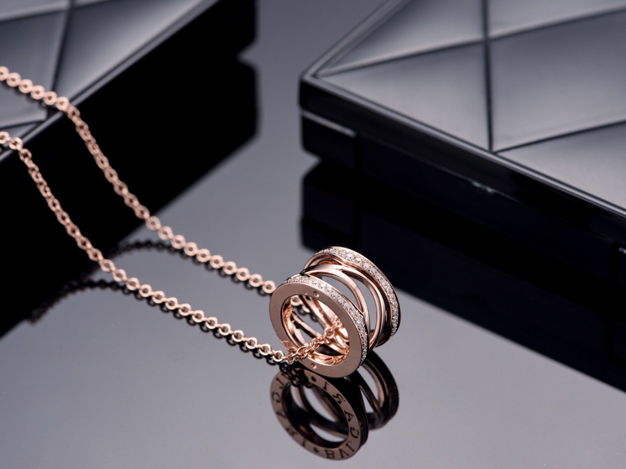 [Psychic Jewelrys]ZERO 1 PINK GOLD DIAMOND OPEN NECKLACE