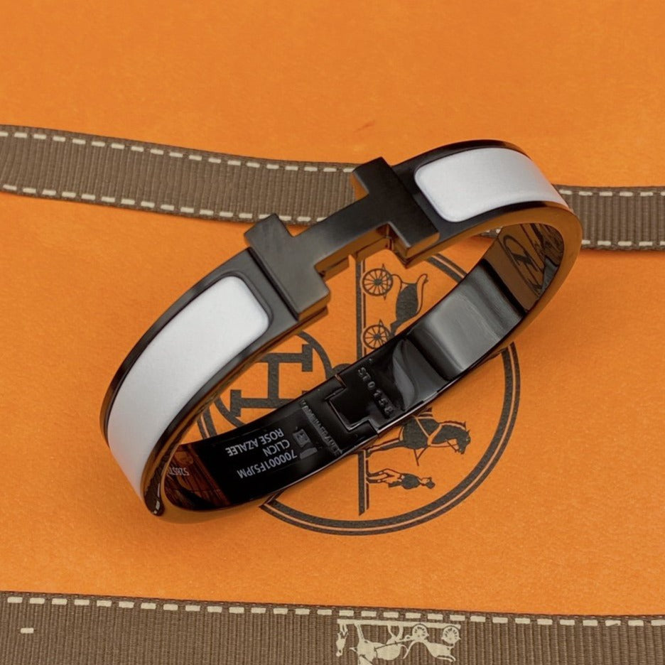 [Psychic Jewelrys]H BRACELET 12MM BLACK WHITE CERAMIC