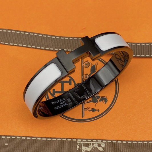 [Psychic Jewelrys]H BRACELET 12MM BLACK WHITE CERAMIC