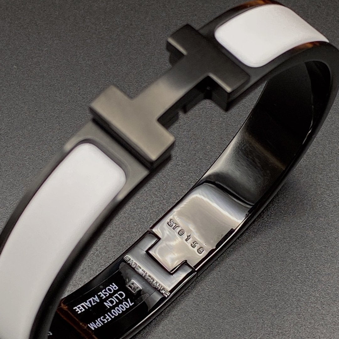 [Psychic Jewelrys]H BRACELET 12MM BLACK WHITE CERAMIC