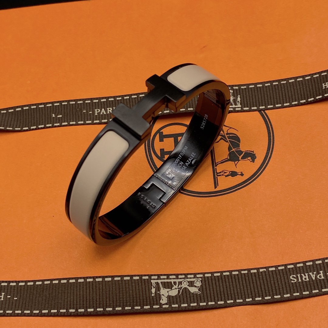 [Psychic Jewelrys]H BRACELET 12MM BLACK BEIGE CERAMIC