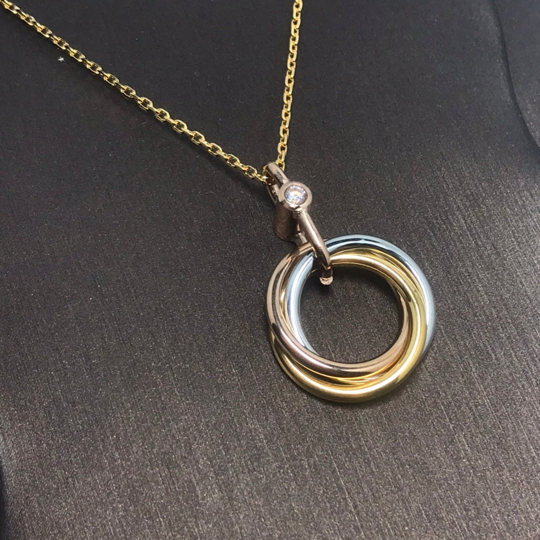 [Psychic Jewelrys]TRINITY SILVER GOLD PINK GOLD NECKLACE
