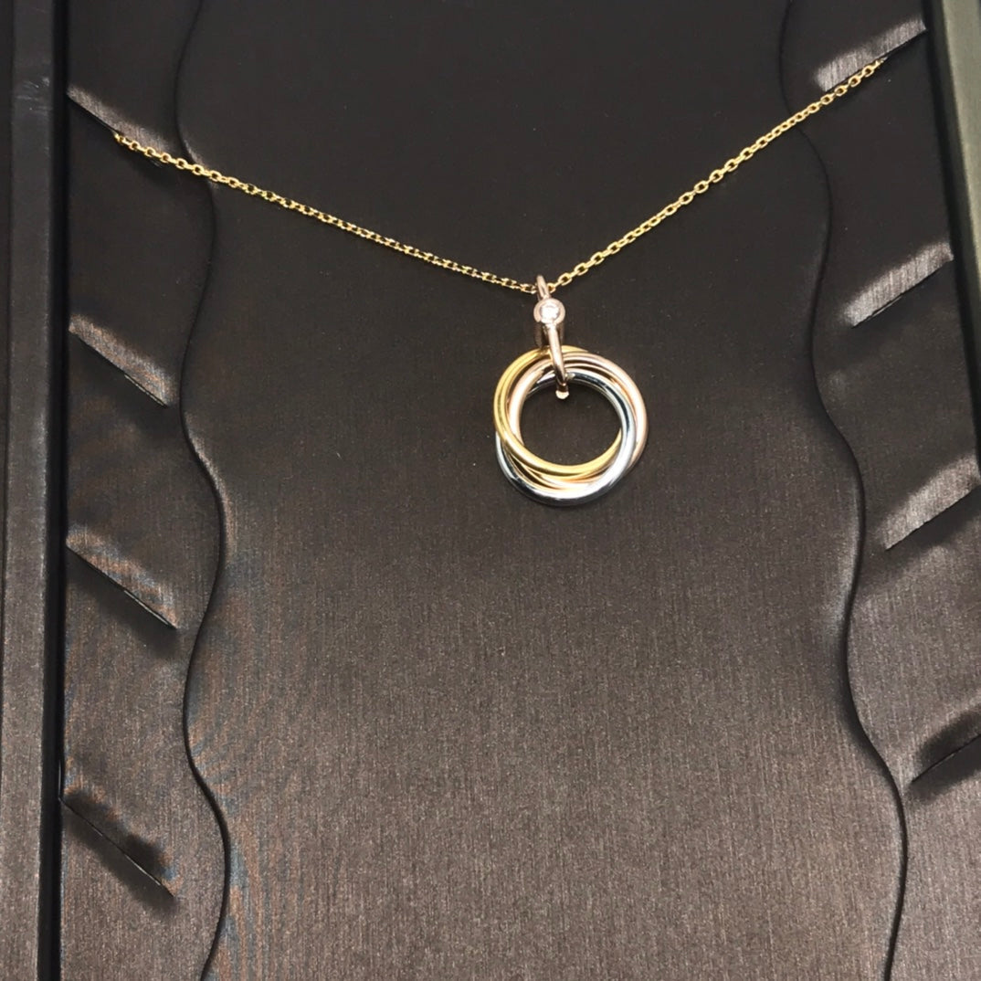 [Psychic Jewelrys]TRINITY SILVER GOLD PINK GOLD NECKLACE