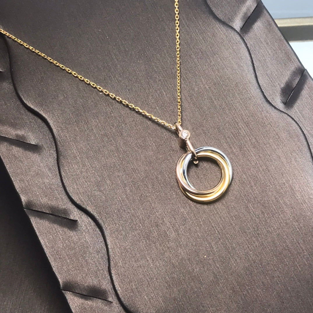 [Psychic Jewelrys]TRINITY SILVER GOLD PINK GOLD NECKLACE