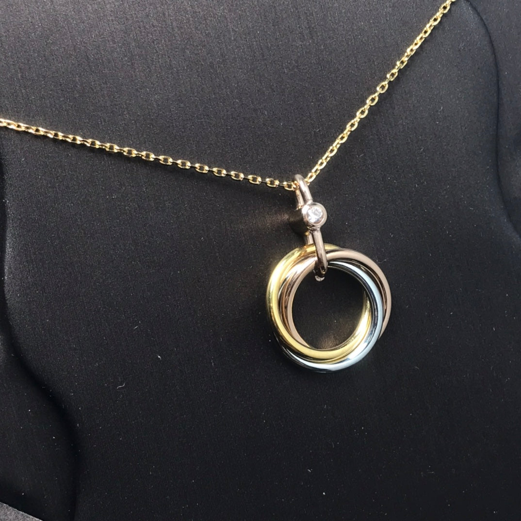 [Psychic Jewelrys]TRINITY SILVER GOLD PINK GOLD NECKLACE