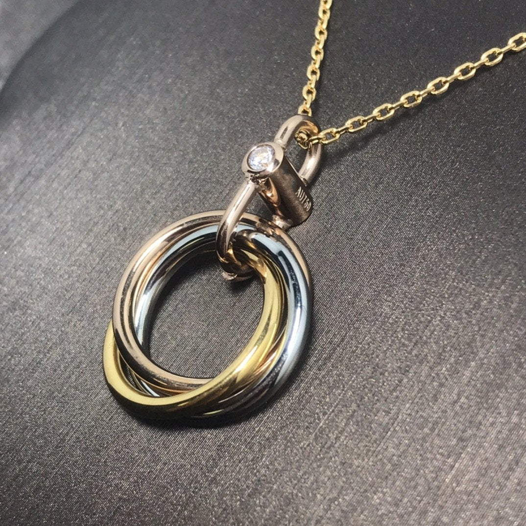 [Psychic Jewelrys]TRINITY SILVER GOLD PINK GOLD NECKLACE