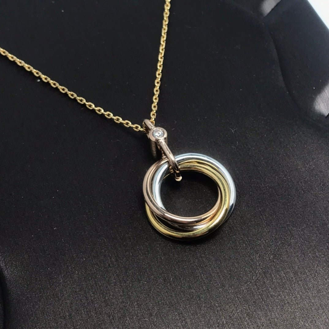 [Psychic Jewelrys]TRINITY SILVER GOLD PINK GOLD NECKLACE