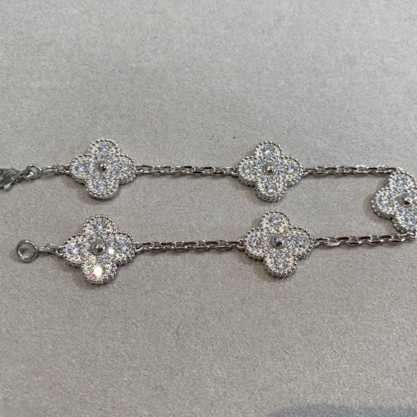 [Psychic Jewelrys]CLOVER 5 MOTIFS  DIAMOND BRACELET SILVER