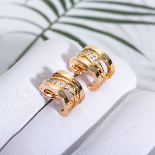 [Psychic Jewelrys]ZERO 1 PINK GOLD DIAMONDS EARRINGS