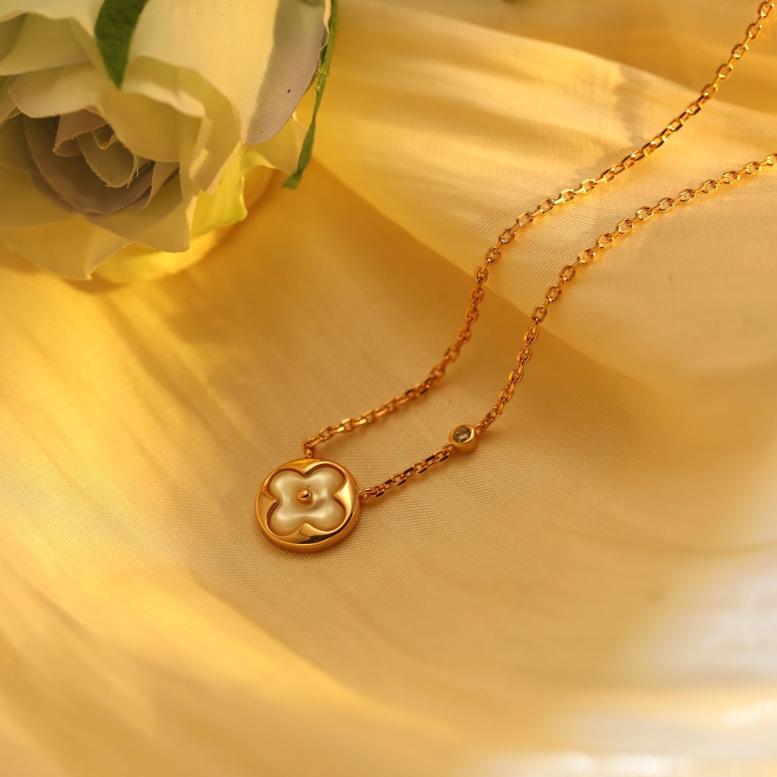 [Psychic Jewelrys]SUN PEDANT PINK GOLD 1 DIAMOND NECKLACE