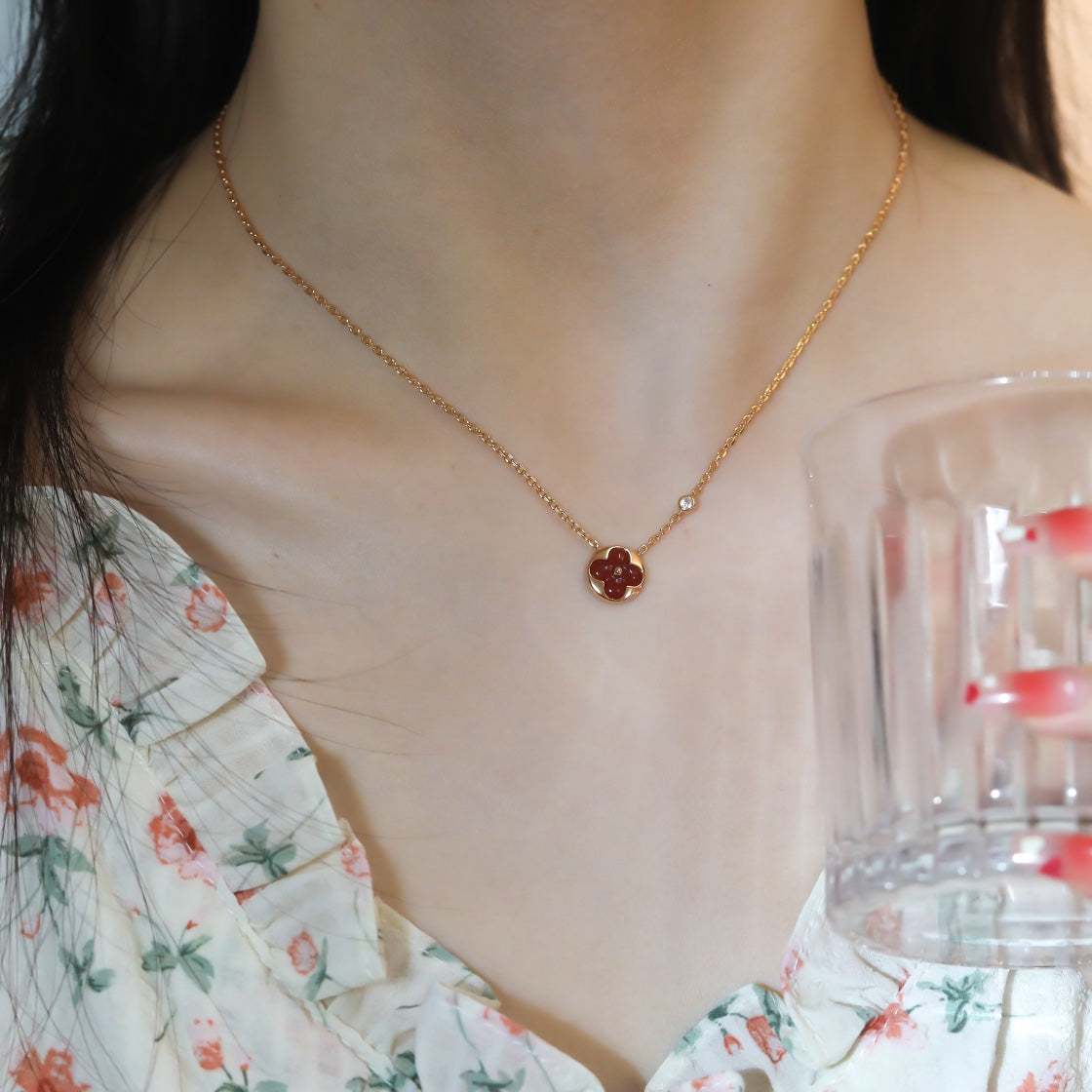 [Psychic Jewelrys]SUN PEDANT PINK GOLD 1 DIAMOND NECKLACE