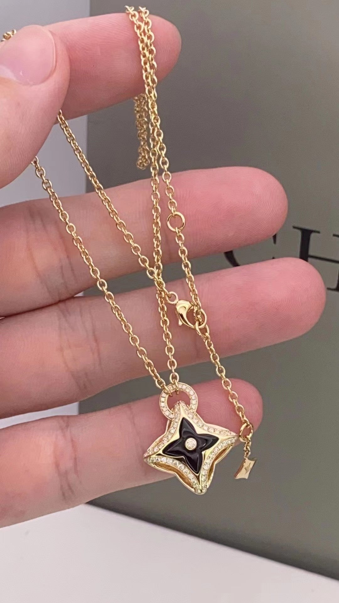 [Psychic Jewelrys]STAR PEDANT PINK GOLD DIAMOND NECKLACE
