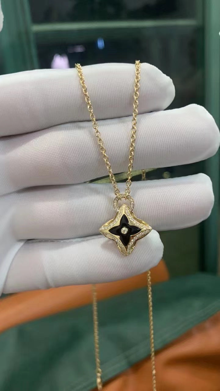 [Psychic Jewelrys]STAR PEDANT PINK GOLD DIAMOND NECKLACE