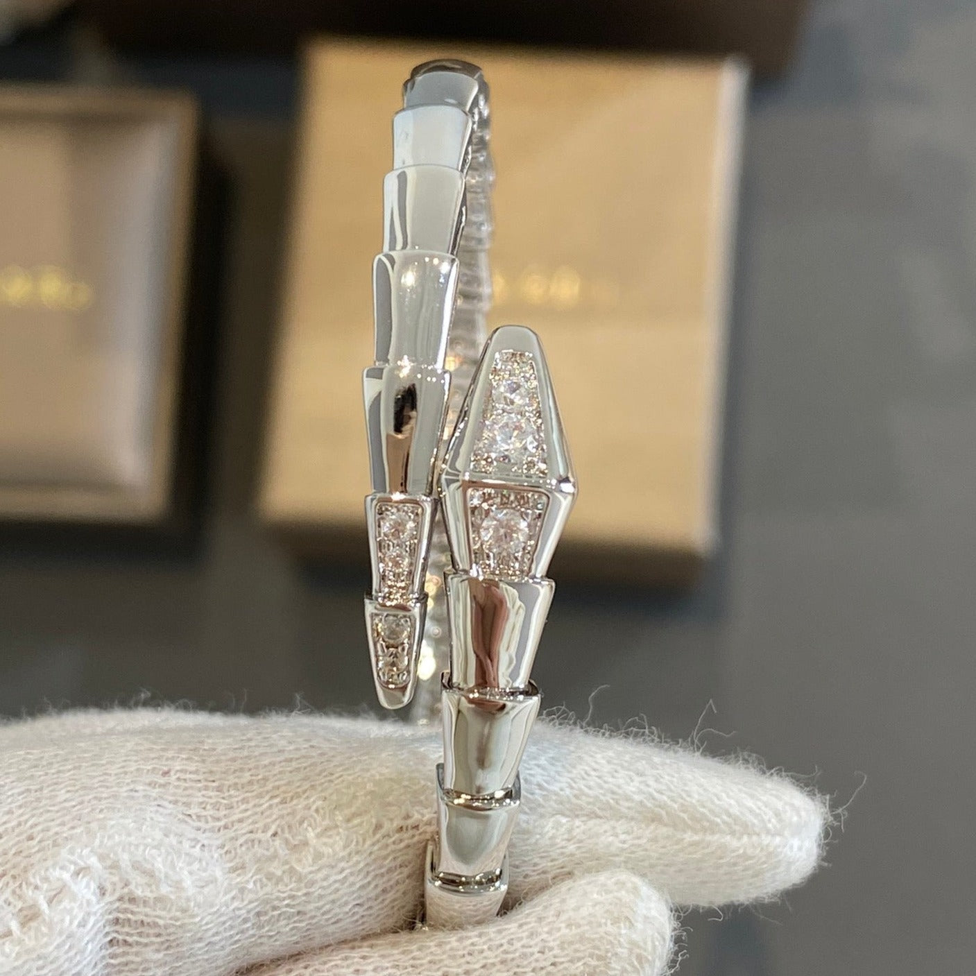 [Psychic Jewelrys]SERPENTI BRACELET DIAMONDS SILVER