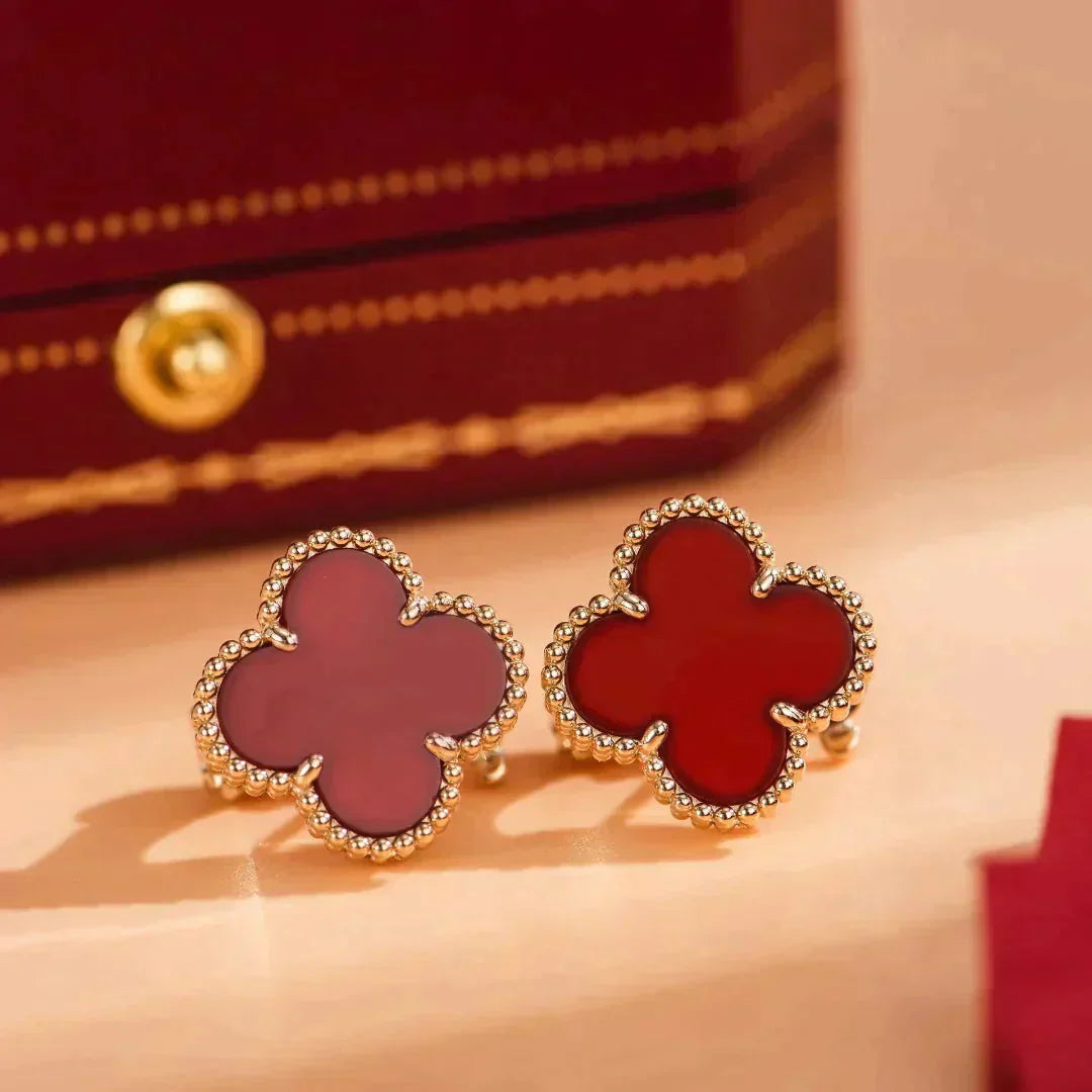 [Psychic Jewelrys]CLOVER MEDIUM 1 MOTIFS CARNELIAN  EARRINGS