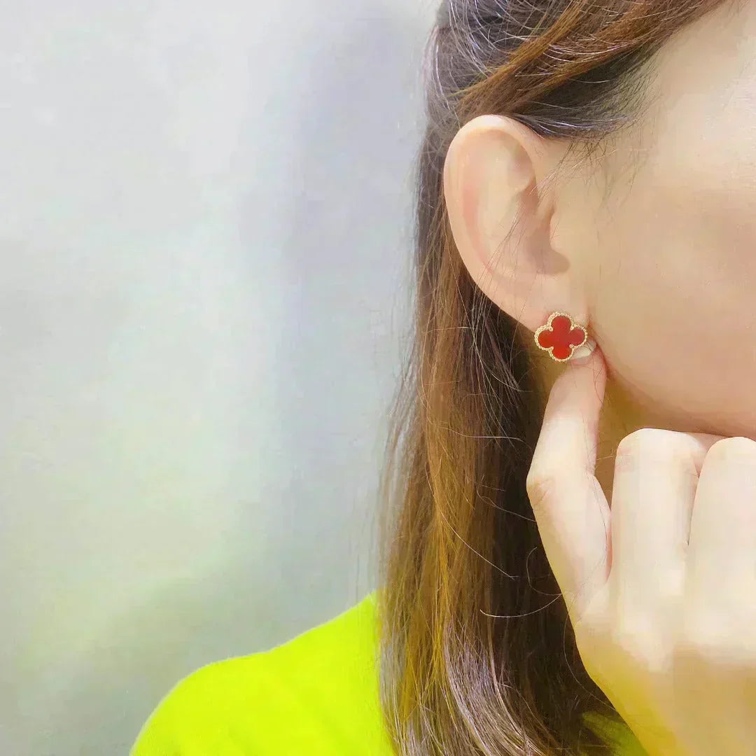 [Psychic Jewelrys]CLOVER MEDIUM 1 MOTIFS CARNELIAN  EARRINGS