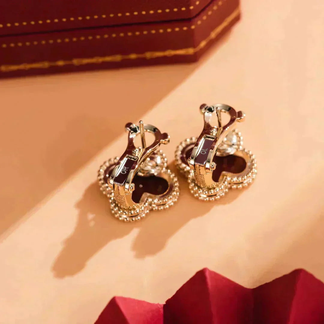 [Psychic Jewelrys]CLOVER MEDIUM 1 MOTIFS CARNELIAN  EARRINGS