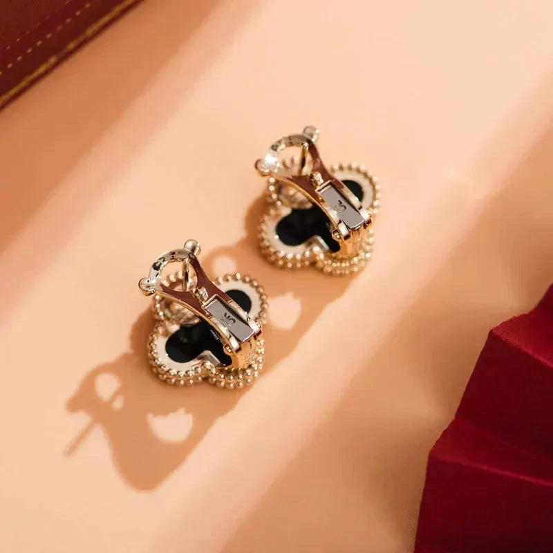 [Psychic Jewelrys]CLOVER MEDIUM 1 MOTIFS  ONYX STUD EARRINGS
