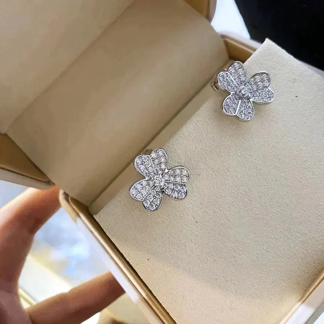 [Psychic Jewelrys]CLOVER COMOS DIAMOND EARRINGS SILVER