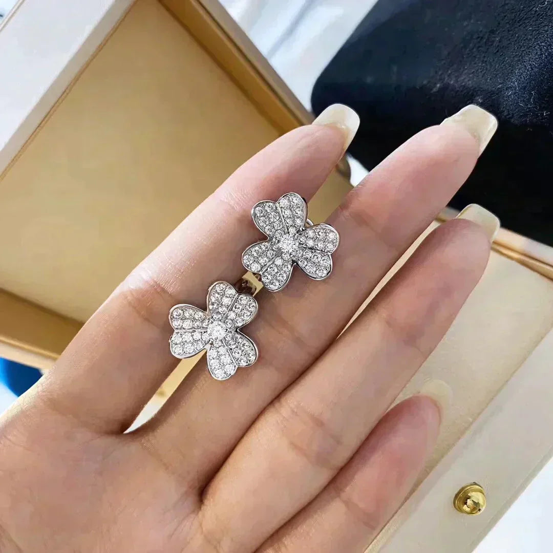 [Psychic Jewelrys]CLOVER COMOS DIAMOND EARRINGS SILVER